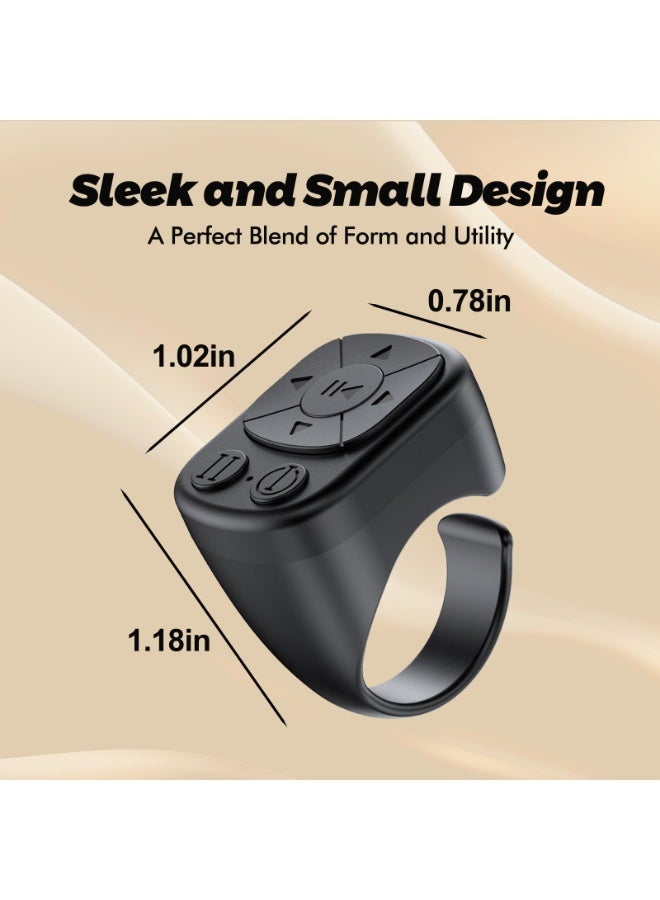 OSHIMA Visit the OSHIMA Store Wireless TikTok Scrolling Ring, Bluetooth Remote Control Ring for iPhone/Android, App Page Turner, Video & Music Controller, iOS Android Compatible - Image 2